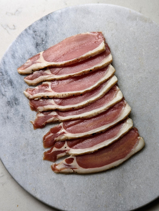 Higher-Welfare Traditionally Cured Unsmoked Back Bacon